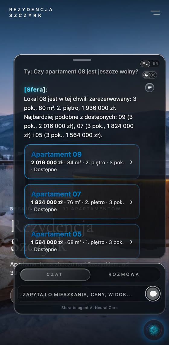 Sfera: lokal 08 jest w tej chwili zarezerwowany, podobne wolne do kliknięcia